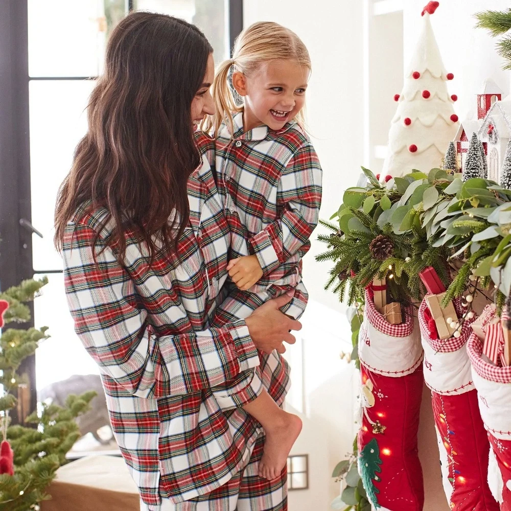 Adult Stewart Plaid Flannel Pajama Set - PBK